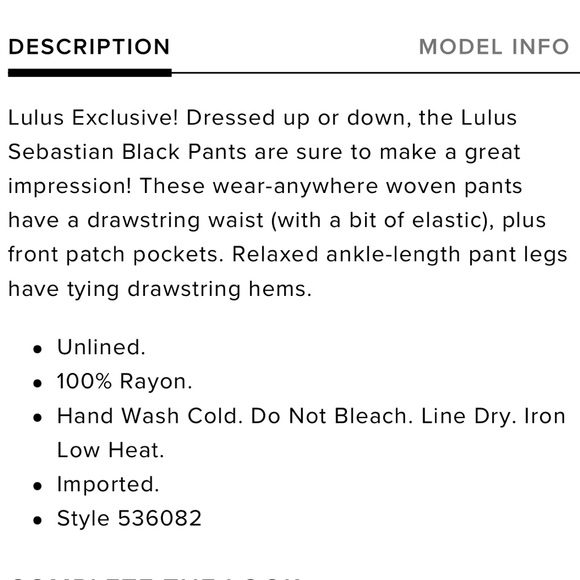 Lulus Sebastian jersey black paper bag pants - Picture 12 of 12